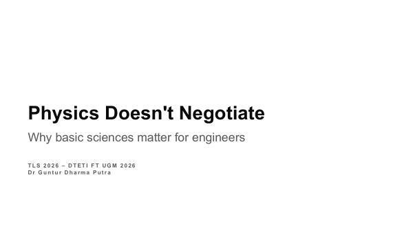 Physics Doesn't Negotiate